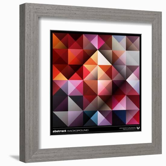 Abstract Colorful Triangles Background. Vector.-adistock-Framed Art Print