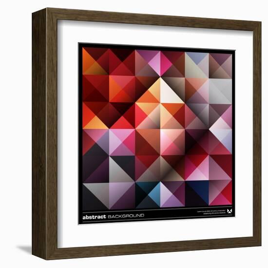 Abstract Colorful Triangles Background. Vector.-adistock-Framed Art Print