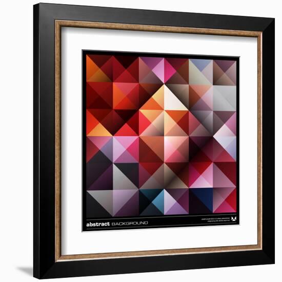 Abstract Colorful Triangles Background. Vector.-adistock-Framed Art Print