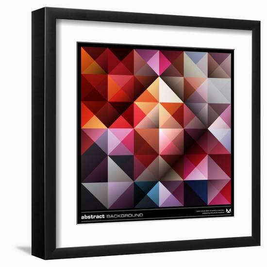 Abstract Colorful Triangles Background. Vector.-adistock-Framed Art Print