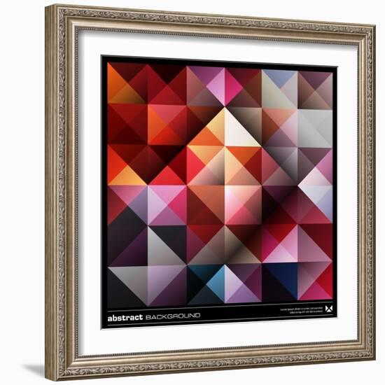 Abstract Colorful Triangles Background. Vector.-adistock-Framed Art Print