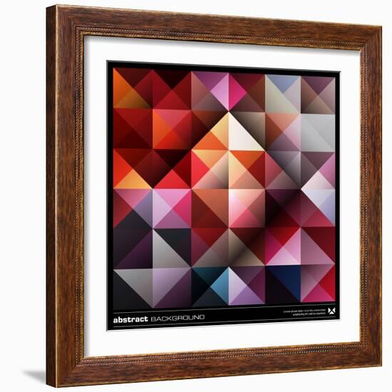 Abstract Colorful Triangles Background. Vector.-adistock-Framed Art Print