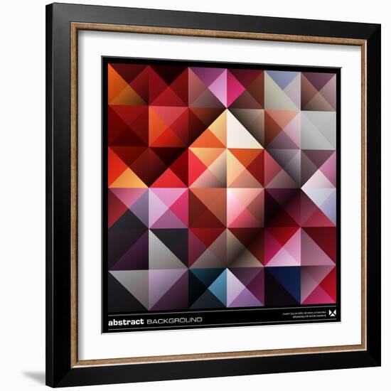 Abstract Colorful Triangles Background. Vector.-adistock-Framed Art Print