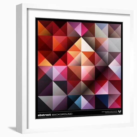 Abstract Colorful Triangles Background. Vector.-adistock-Framed Art Print