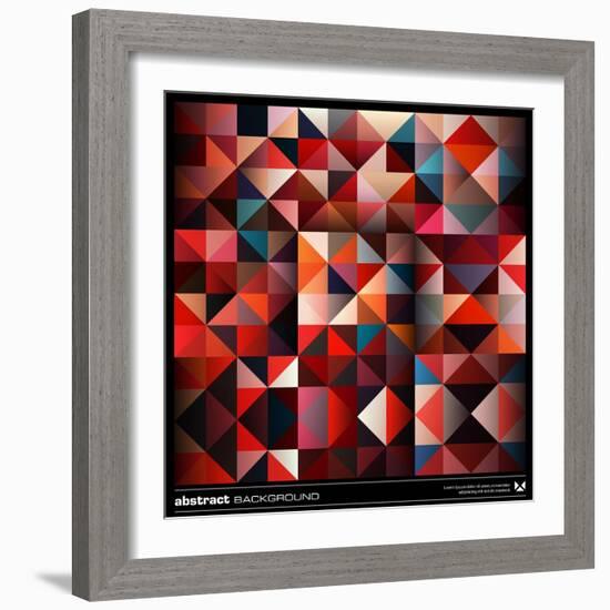 Abstract Colorful Triangles Background. Vector.-adistock-Framed Art Print