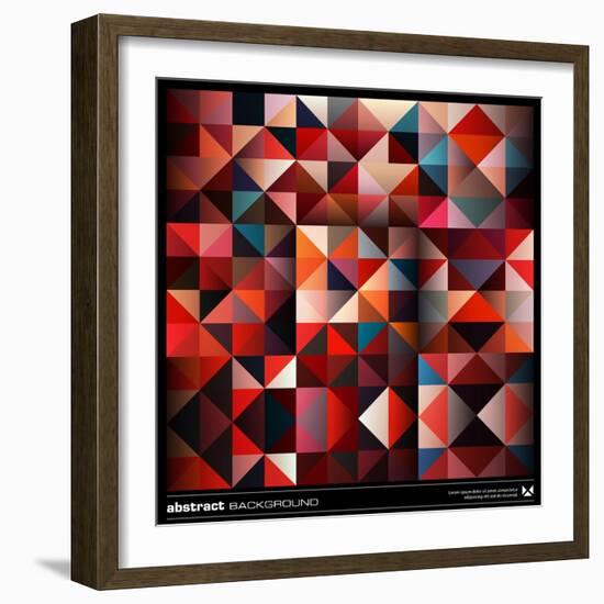 Abstract Colorful Triangles Background. Vector.-adistock-Framed Art Print