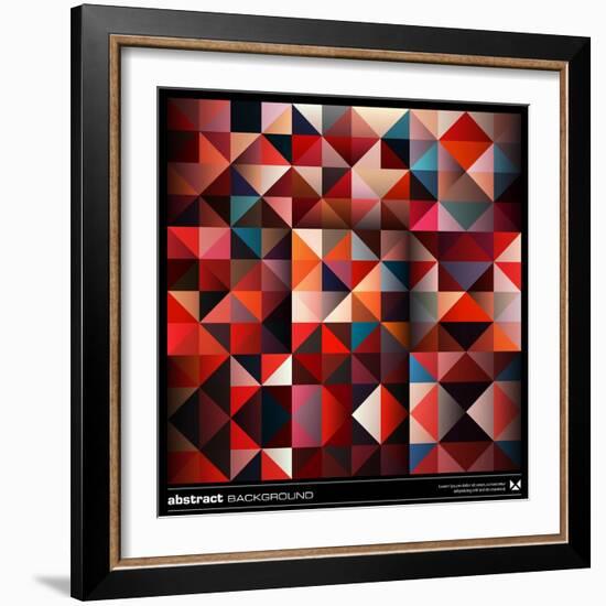 Abstract Colorful Triangles Background. Vector.-adistock-Framed Art Print