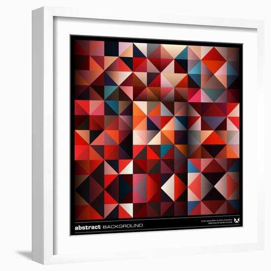 Abstract Colorful Triangles Background. Vector.-adistock-Framed Art Print