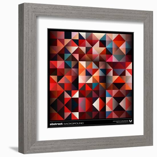 Abstract Colorful Triangles Background. Vector.-adistock-Framed Art Print