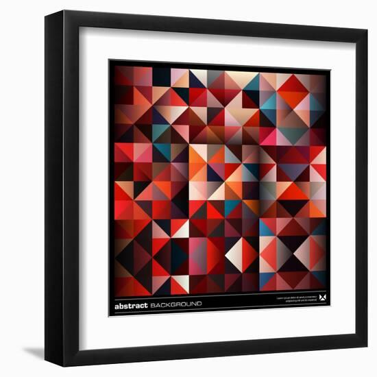 Abstract Colorful Triangles Background. Vector.-adistock-Framed Art Print