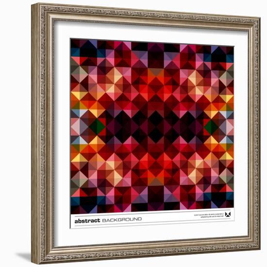 Abstract Colorful Triangles Background. Vector.-adistock-Framed Art Print