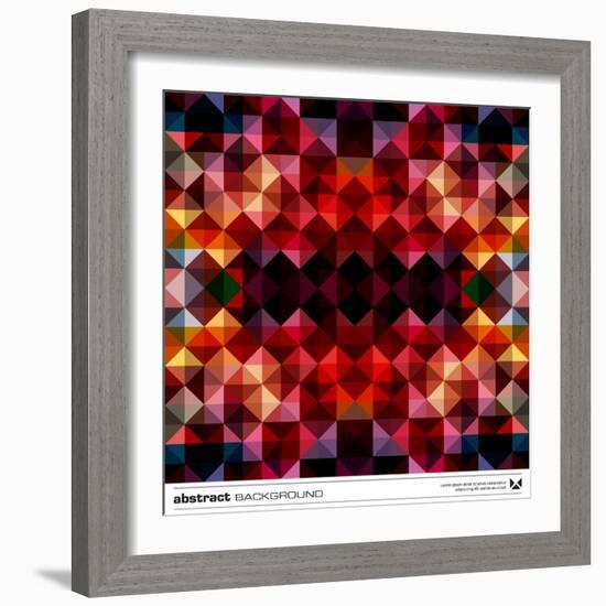 Abstract Colorful Triangles Background. Vector.-adistock-Framed Art Print