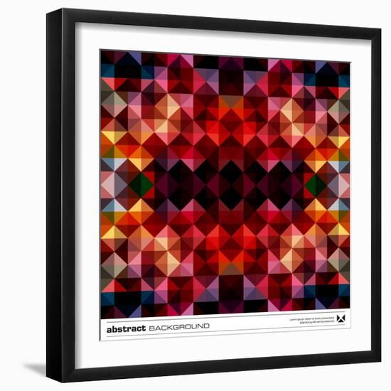 Abstract Colorful Triangles Background. Vector.-adistock-Framed Art Print