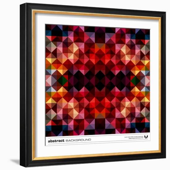 Abstract Colorful Triangles Background. Vector.-adistock-Framed Art Print