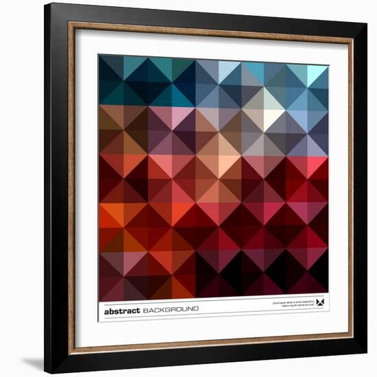 Abstract Colorful Triangles Background. Vector.-adistock-Framed Art Print