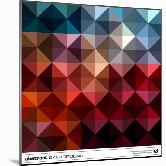 Abstract Colorful Triangles Background. Vector.-adistock-Mounted Art Print