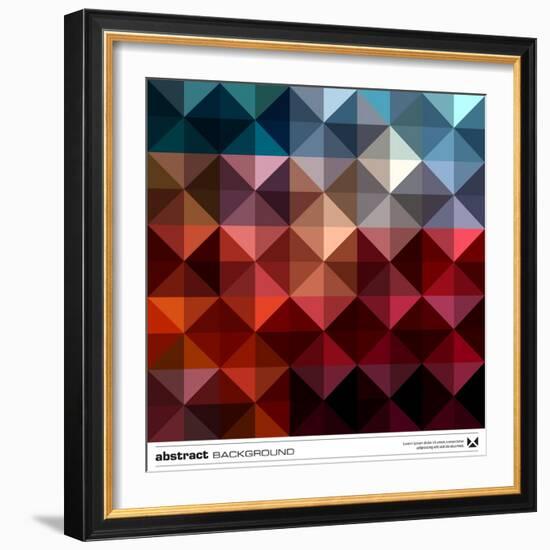 Abstract Colorful Triangles Background. Vector.-adistock-Framed Art Print