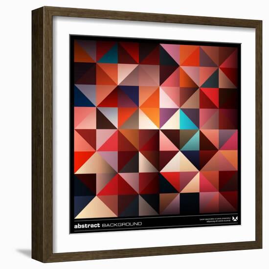 Abstract Colorful Triangles Background. Vector.-adistock-Framed Art Print