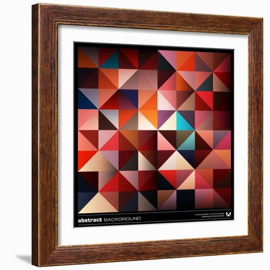 Abstract Colorful Triangles Background. Vector.-adistock-Framed Art Print