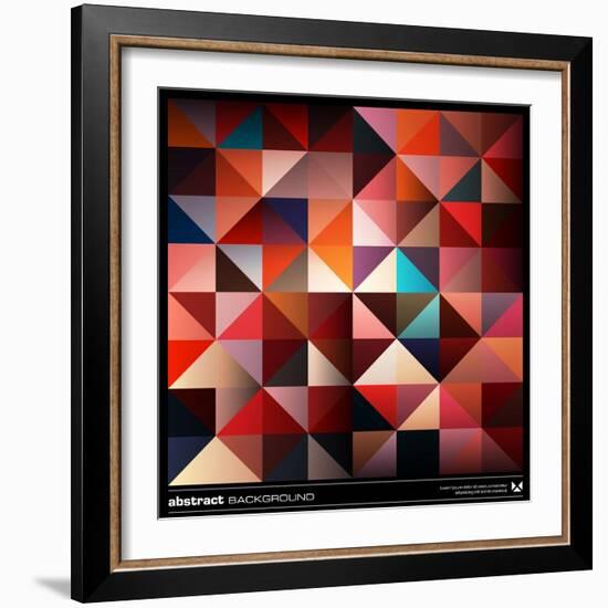 Abstract Colorful Triangles Background. Vector.-adistock-Framed Art Print