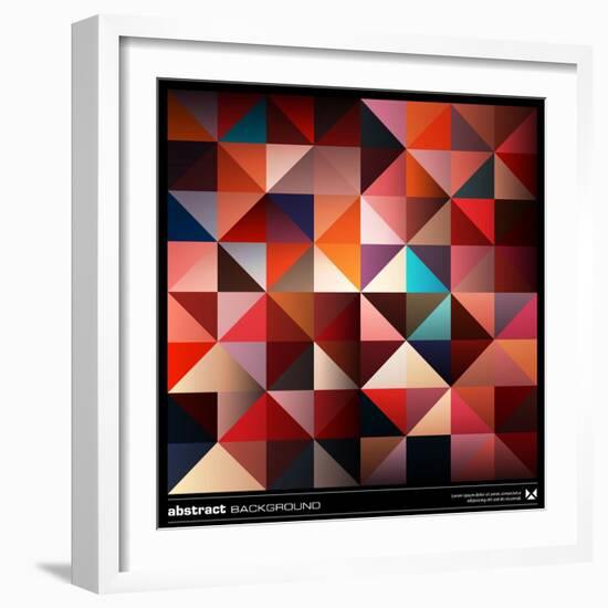 Abstract Colorful Triangles Background. Vector.-adistock-Framed Art Print