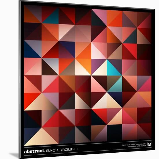 Abstract Colorful Triangles Background. Vector.-adistock-Mounted Art Print