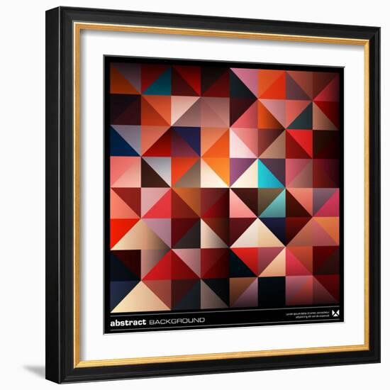 Abstract Colorful Triangles Background. Vector.-adistock-Framed Art Print