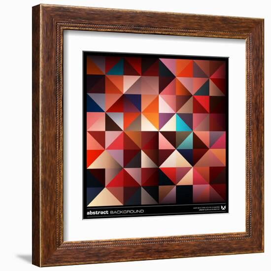 Abstract Colorful Triangles Background. Vector.-adistock-Framed Art Print