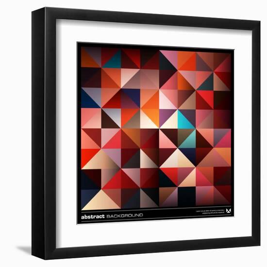 Abstract Colorful Triangles Background. Vector.-adistock-Framed Art Print