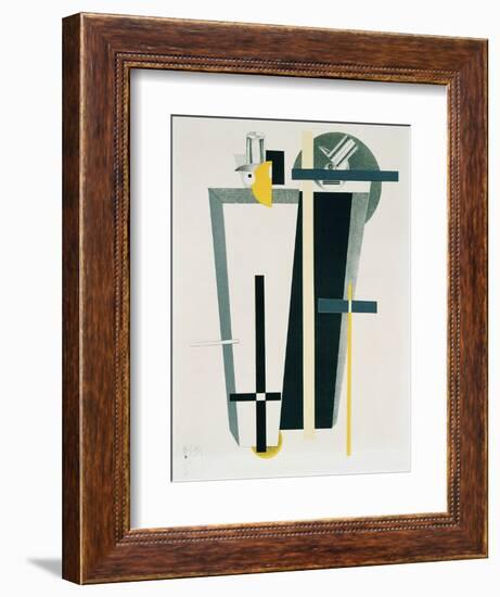 Abstract Composition in Grey, Yellow and Black-El Lissitzky-Framed Giclee Print