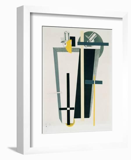 Abstract Composition in Grey, Yellow and Black-El Lissitzky-Framed Giclee Print