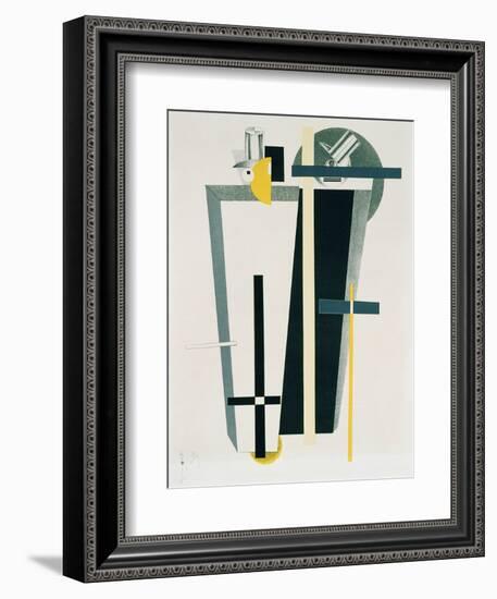 Abstract Composition in Grey, Yellow and Black-El Lissitzky-Framed Giclee Print