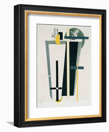 Abstract Composition in Grey, Yellow and Black-El Lissitzky-Framed Giclee Print