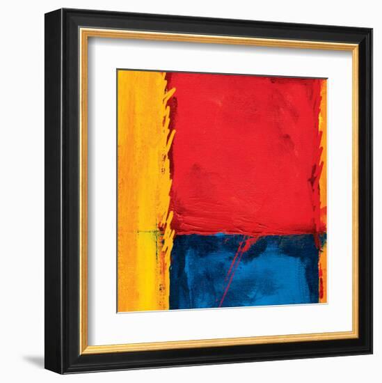 Abstract Composition in Red-Carmine Thorner-Framed Art Print