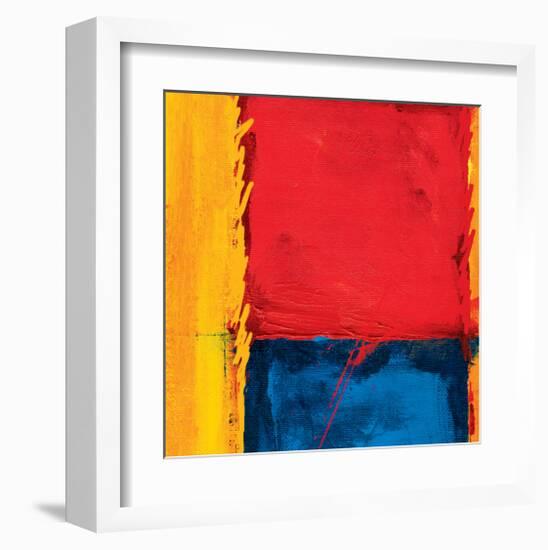 Abstract Composition in Red-Carmine Thorner-Framed Art Print