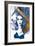 Abstract Composition Wit a Freehand Drawing of a Beautiful Lady and Decorative Hair-A Frants-Framed Art Print