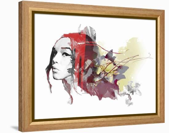 Abstract Composition with a Lady and Flowers-A Frants-Framed Stretched Canvas