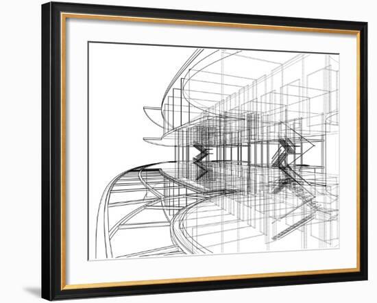 Abstract Constructions of Line-NesaCera-Framed Art Print