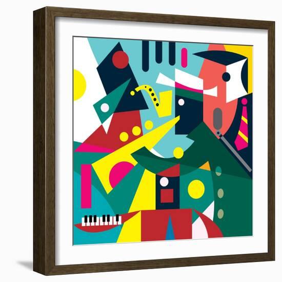 Abstract Cubic Jazz Band (Vector Art)-ad_krikorian-Framed Photographic Print