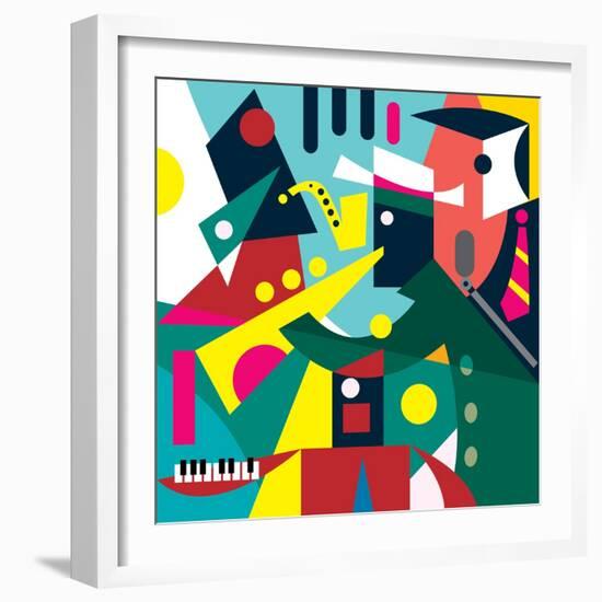 Abstract Cubic Jazz Band (Vector Art)-ad_krikorian-Framed Photographic Print