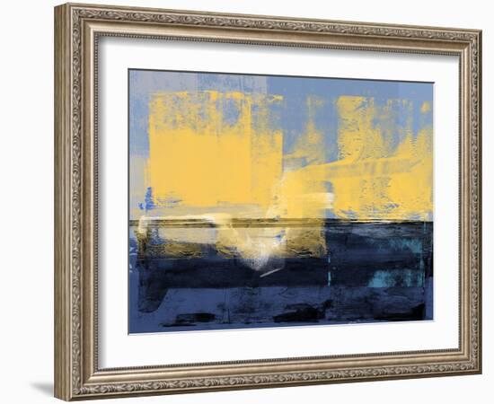 Abstract Dark Blue and Yellow-Alma Levine-Framed Art Print