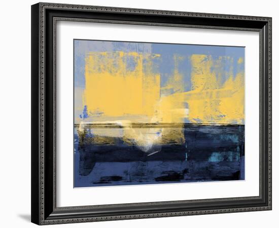 Abstract Dark Blue and Yellow-Alma Levine-Framed Art Print