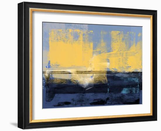 Abstract Dark Blue and Yellow-Alma Levine-Framed Art Print