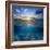 Abstract Design Template with Underwater Part and Sunset Skylight Splitted by Waterline-Willyam Bradberry-Framed Photographic Print