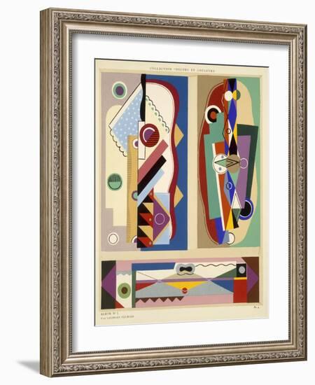 Abstract Designs, from 'Decorations and Colours', Published 1930 (Colour Litho)-Georges Valmier-Framed Giclee Print