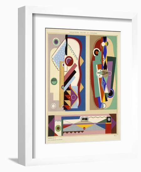 Abstract Designs, from 'Decorations and Colours', Published 1930 (Colour Litho)-Georges Valmier-Framed Giclee Print