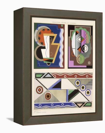 Abstract Designs, from 'Decorations and Colours', Published 1930 (Colour Litho)-Georges Valmier-Framed Premier Image Canvas