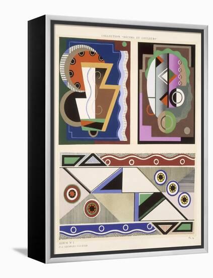 Abstract Designs, from 'Decorations and Colours', Published 1930 (Colour Litho)-Georges Valmier-Framed Premier Image Canvas