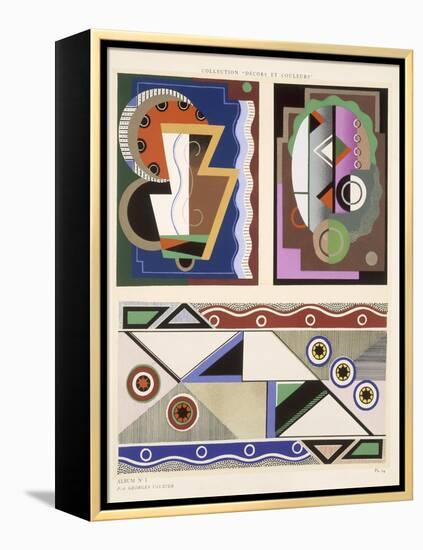 Abstract Designs, from 'Decorations and Colours', Published 1930 (Colour Litho)-Georges Valmier-Framed Premier Image Canvas