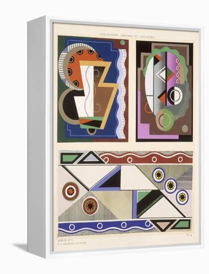 Abstract Designs, from 'Decorations and Colours', Published 1930 (Colour Litho)-Georges Valmier-Framed Premier Image Canvas